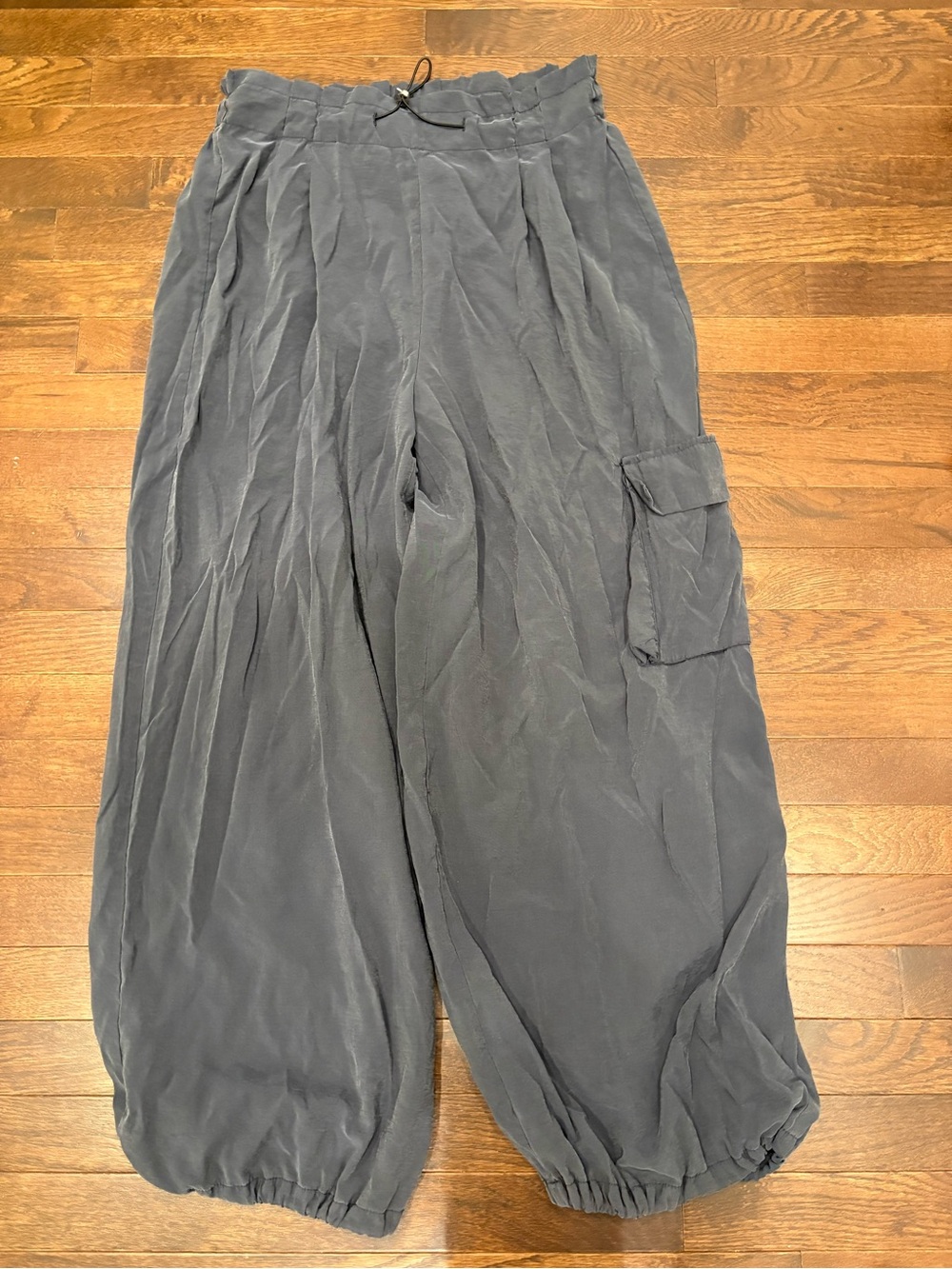 Anthropologie Parachute Cargo Pants Y2K Streetwear Balloon Jogger Blue Gray M